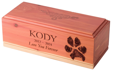 VIP Urn with Paw-Print Image